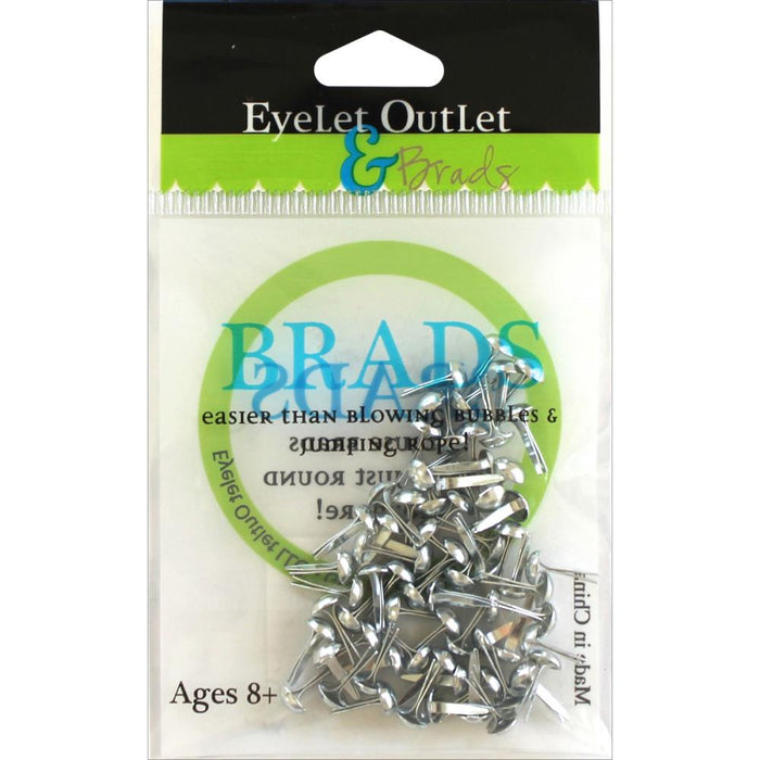 Eyelet Outlet Round Brads 4mm. Shinny Silver