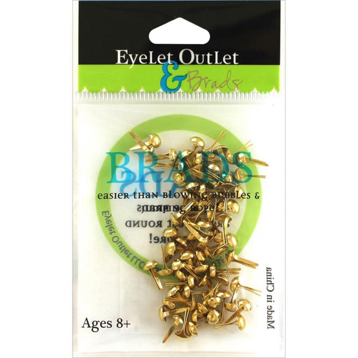 Eyelet Outlet Round Brads 4mm. Shinny Gold