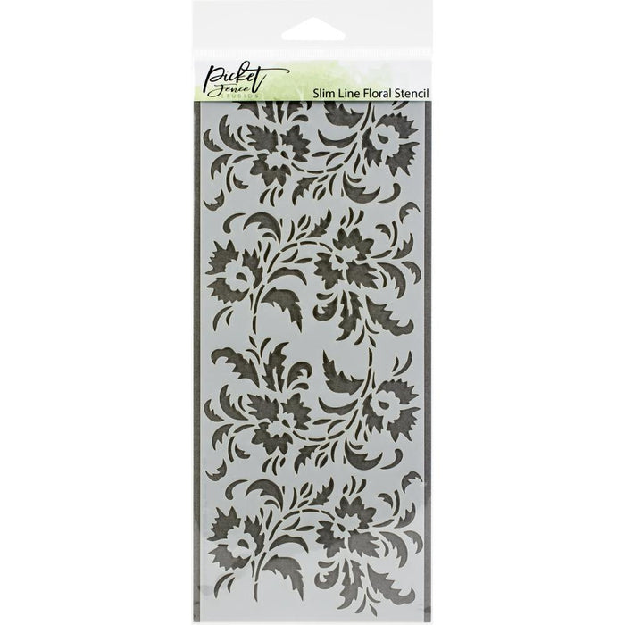 Picket Fence Slimline Floral Stencil