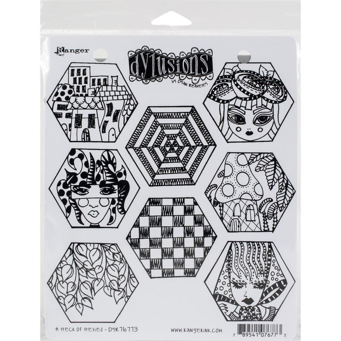 Dylusions Cling Stamps A Heck of a Hexies DYR76773