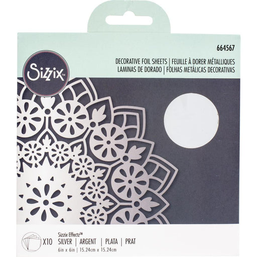Sizzix Decorative Foil Sheets 6"X6" Silver