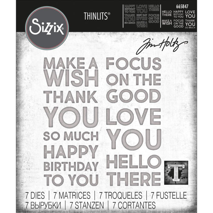 SIZZIX THINLITS DIES  TIM HOLTZ BOLD TEXT #1