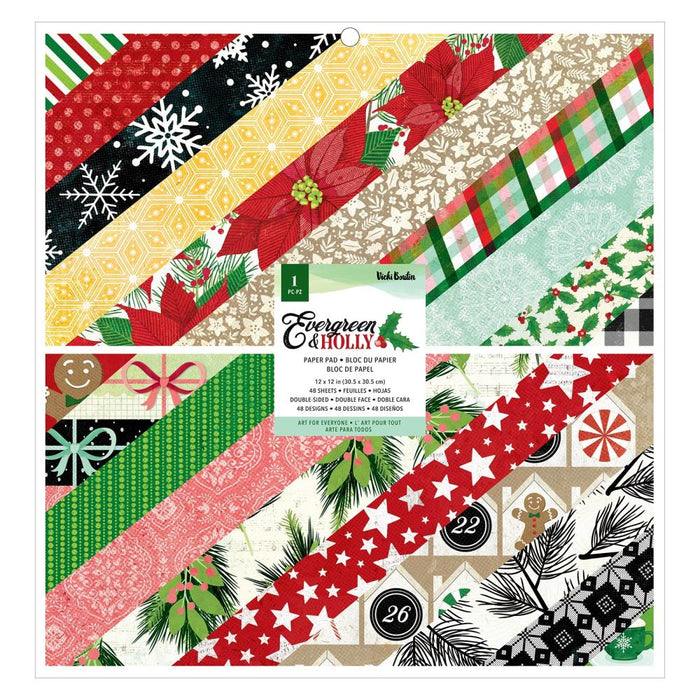 Vicki Boutin 12 X 12 Paper Pack Evergreen and Holly