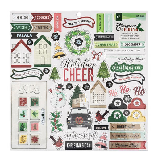 Vicki Boutin Chipboard Stickers Evergreen & Holly 