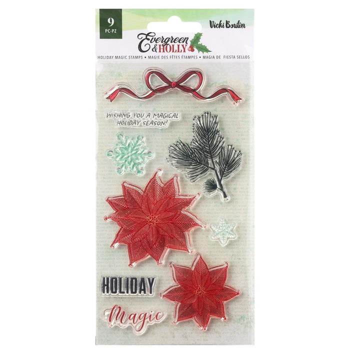 VICKI BOUTIN STAMPS EVERGREEN & HOLLY