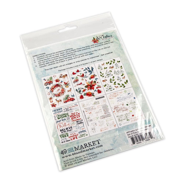 49 & Market 6"x 8" Rub-on Transfer Sheets  Holiday Wishes