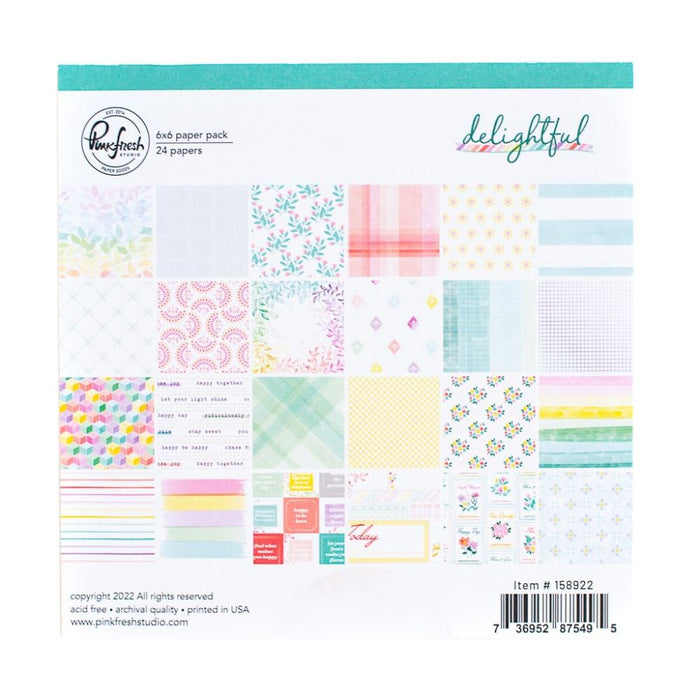 Pinkfresh Double Sided Paper Pad Delightful 6x6inch.