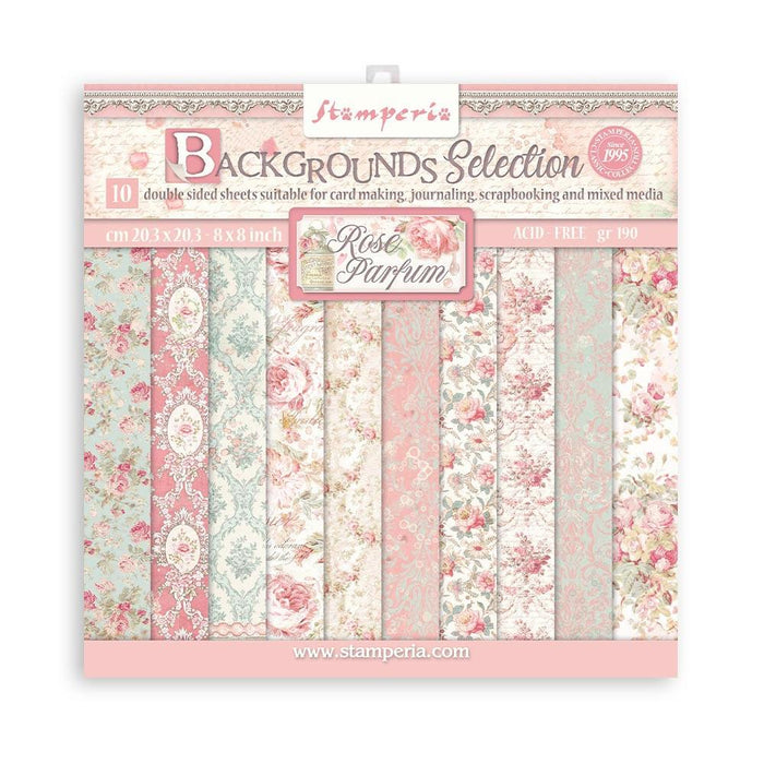 Stamperia Backgrounds Selection Pack 8"x8" Rose Parfum