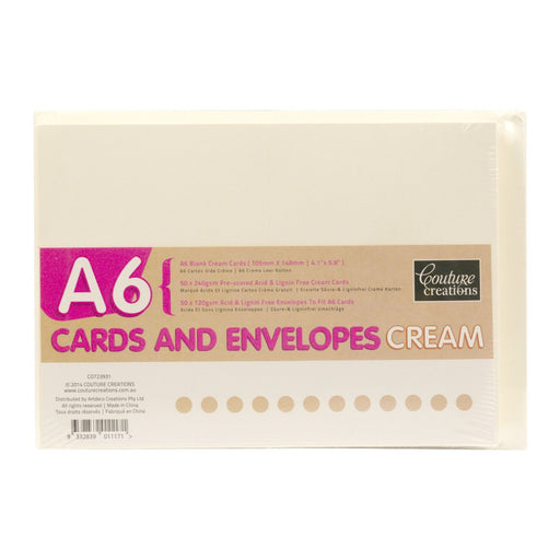 Couture Creations Card and Envelope Set A6 50 Sets Cream