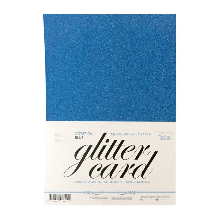 Couture Creations A4 Glitter Card Blue
