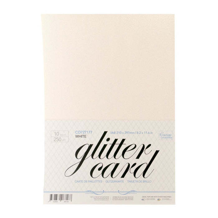 Couture Creations A4 Glitter Card White