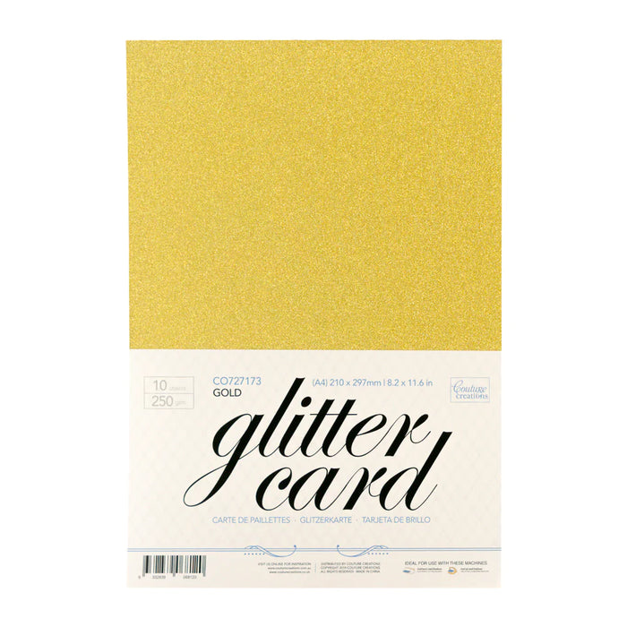 Couture Creations A4 Glitter Card Gold