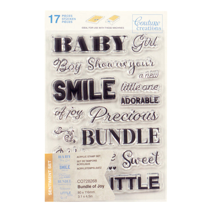 COUTURE CREATIONS ACRYLIC STAMP SET BUNDLE OF JOY