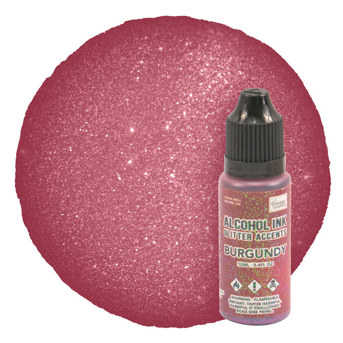 COUTURE CREATIONS ALCOHOL INK GLITTER ACCENTS BURGUNDY