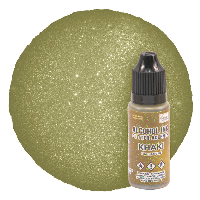 COUTURE CREATIONS ALCOHOL INK GLITTER ACCENTS KHAKI