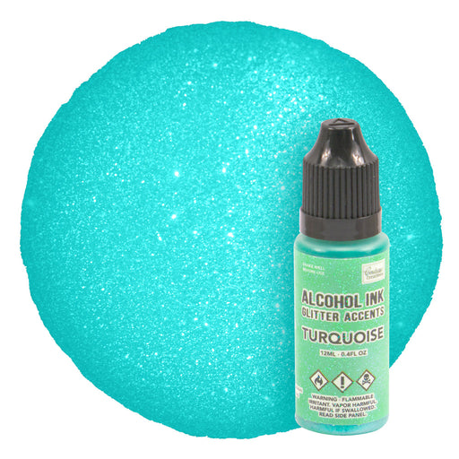 Couture Creations Alcohol Ink Glitter Accents Turquoise.