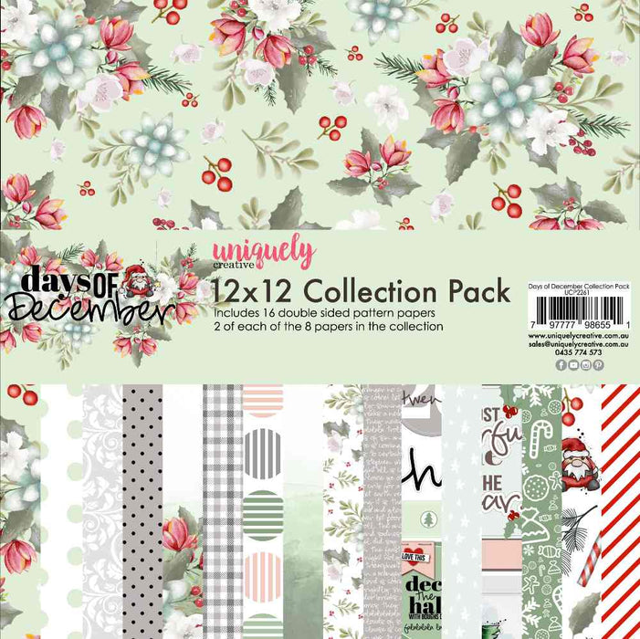 UNIQUELY DAYS OF DECEMBER COLLECTION PACK 12"X12"