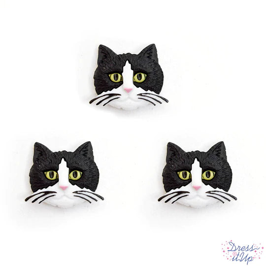 DRESS IT UP BUTTONS CAT HEAD 6PIECES