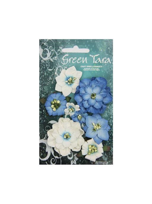 Green Tara Fantasy Blooms Bright Blue
