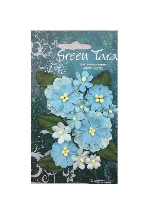 GREEN TARA PASTEL FLOWER BLUE