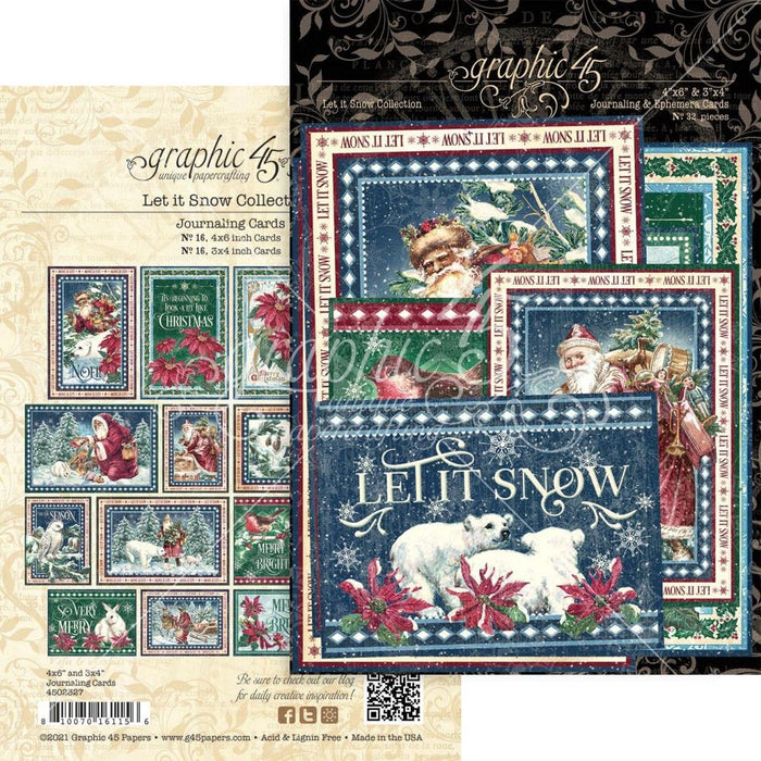 GRAPHIC 45 JOURNALING & EPHEMERA CARDS LET IT SNOW