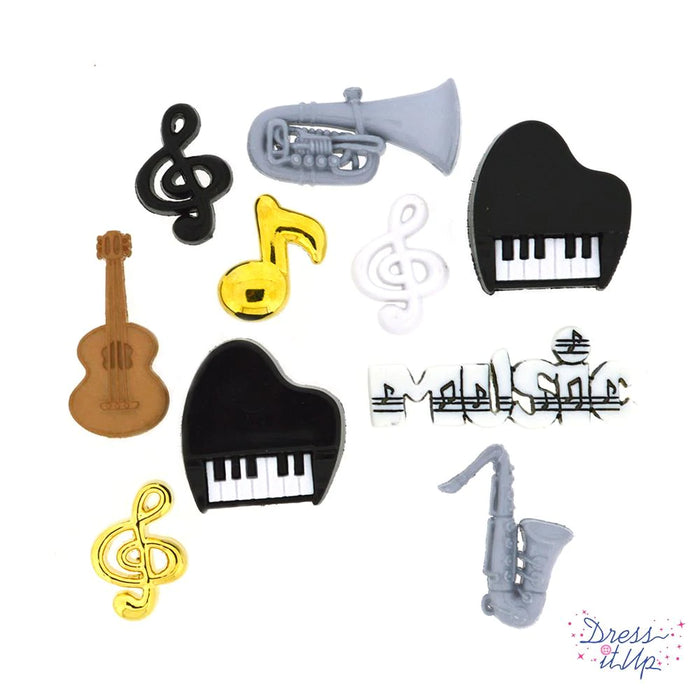 DRESS IT UP BUTTONS MUSIC 9PIECES